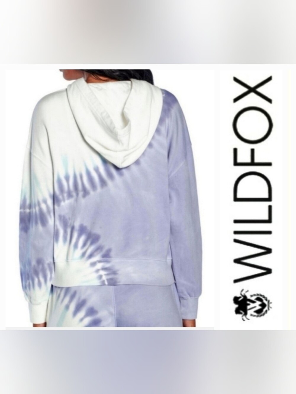 WILDFOX Purple Tie-Dye French Terry Oversized Relaxed Fit Hoodie XS-S NWT